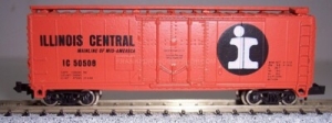 150-3314 N ILLINOIS CENTRAL 40' PLUG DOOR BOXCAR #50508 [USED]