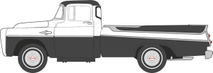 553-87DP57006 HO 1957 DODGE D100 SWEPTSIDE PICKUP TRUCK [CHARCOAL-WHITE]