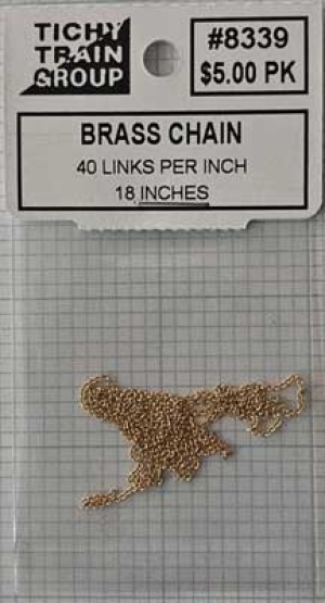 293-8339 BRASS CHAIN 18'' - 40 LINKS PER INCH
