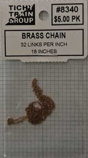 293-8340 BRASS CHAIN 18'' - 32 LINKS PER INCH