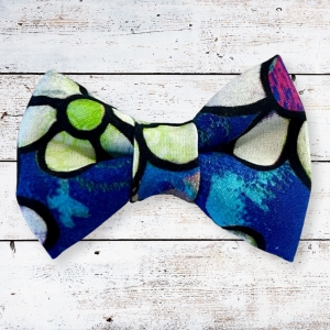 Bow Tie - Blue Doodle Flower