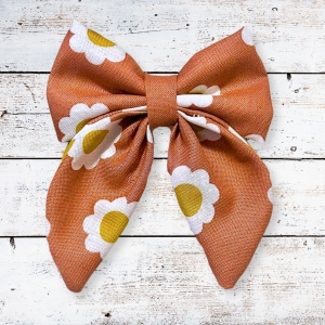 Bow - Coral Daisy
